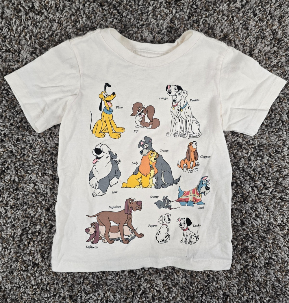 Disney Classics Unisex Toddler Sz 3T Short Sleeve T Shirt Dog Characters